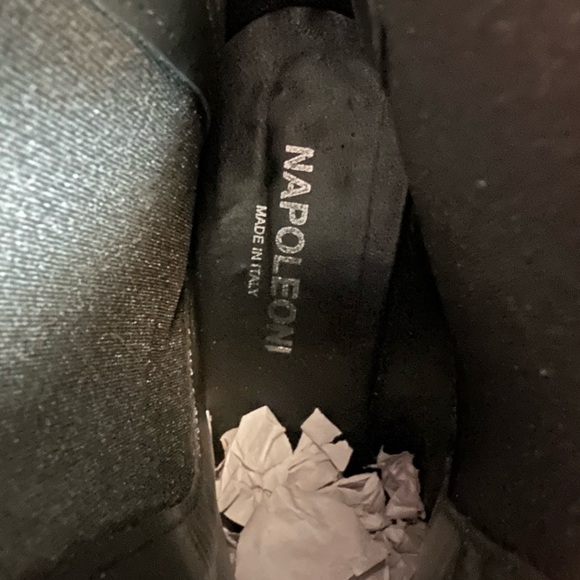 Napoleoni Chelsea Studded Boots Black Ankle Booties Moto Academia 39 Size 8 - Picture 12 of 14